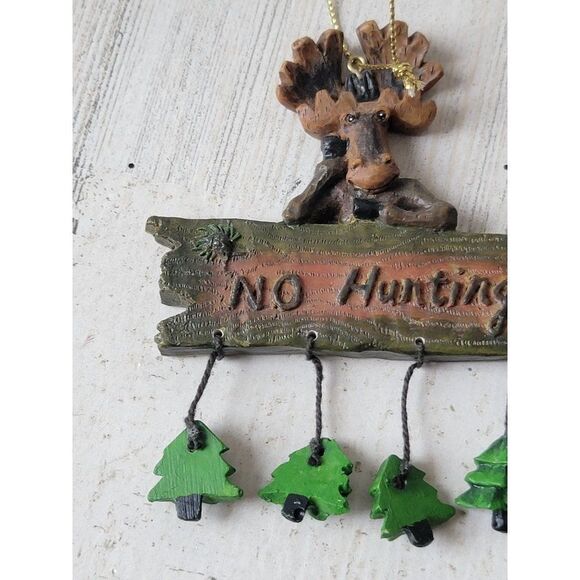 No hunting sign moose Xmas tree ornament Forest Huntsman - Picture 2 of 6